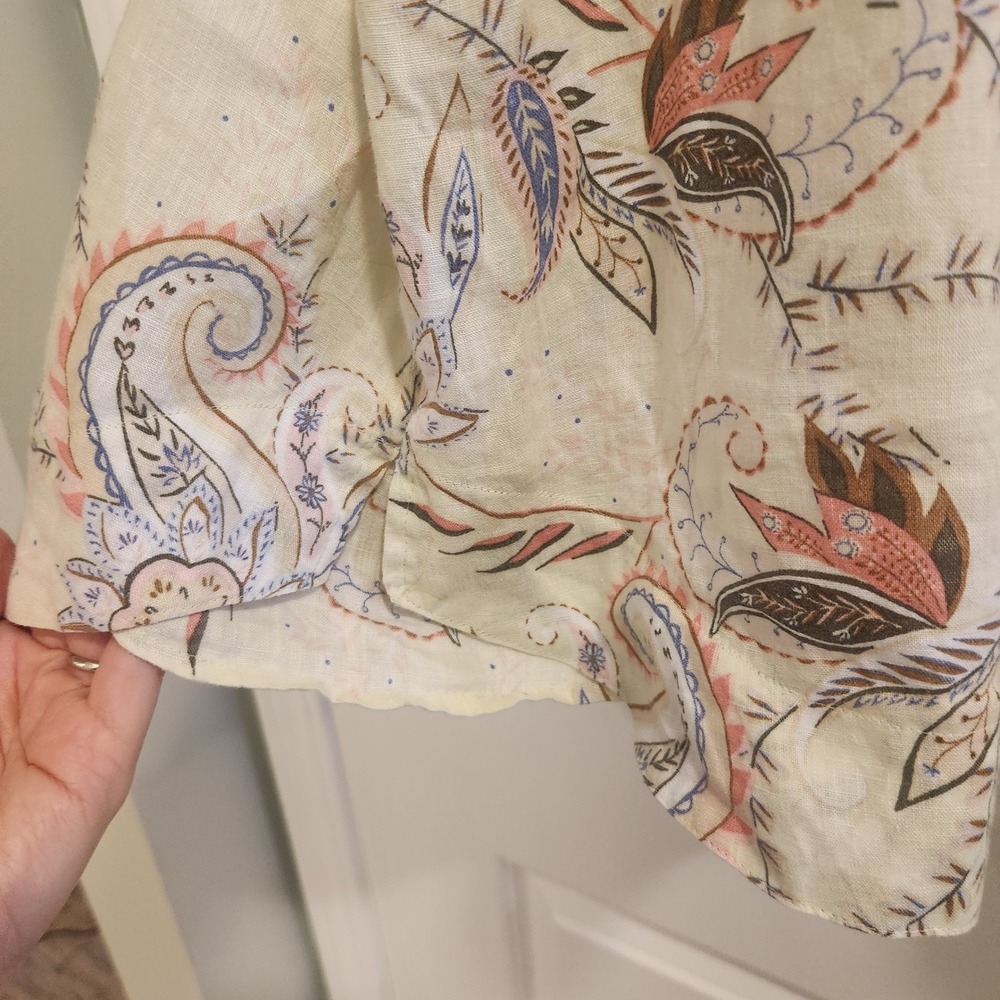 J. Jill 100% Linen Paisley Floral Blouse - Picture 8 of 10